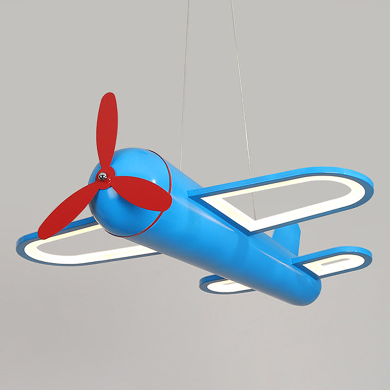 Airplane Pendant Lighting Fixture Kids Style LED Metal Hanging Pendant Light for Bedroom