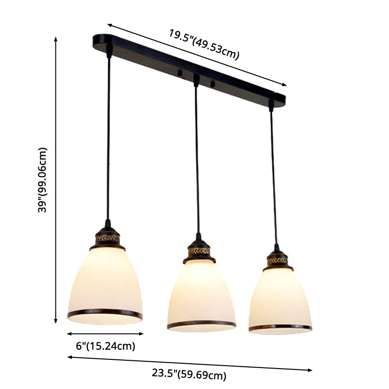 Minimalisme hanglampstamsel Witte kegel hangerverlichting met glazen schaduw