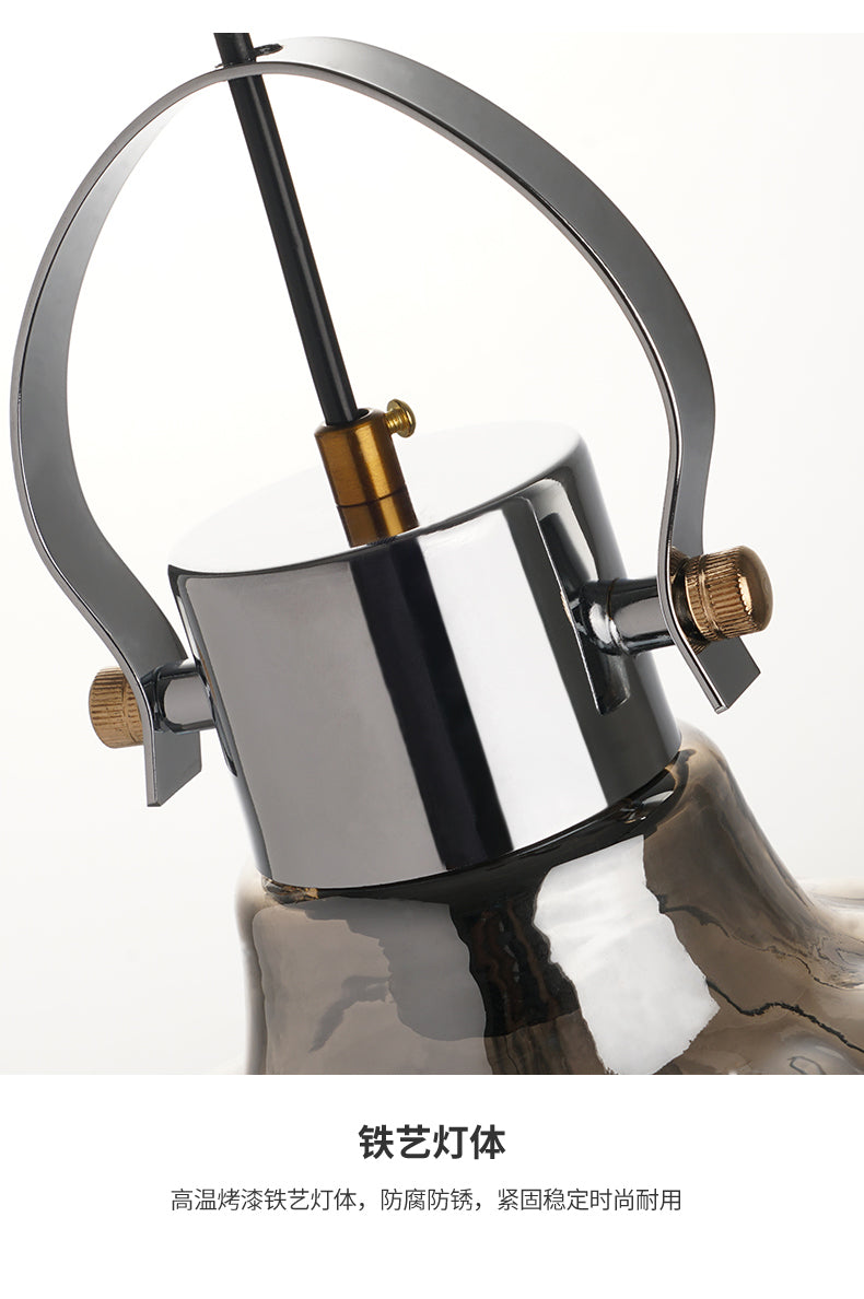 Éclairage de luminaire pendentif pour salle à manger avec une teinte en verre de citrouille