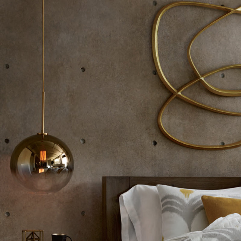 Sfera oro Sfera Impiegamento dell'illuminazione a sospensione Luce a soffitto appeso in vetro moderno per camera da letto