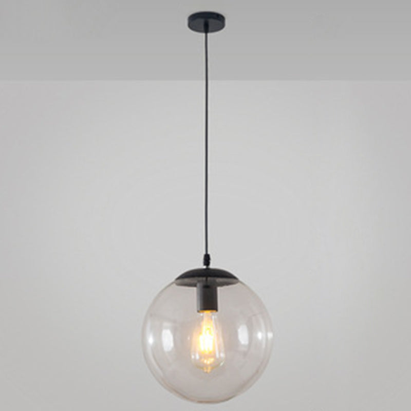 Restaurant Pendant Lighting Fixture Minimalist Style Pendant Ceiling Light with Orb Glass Shade