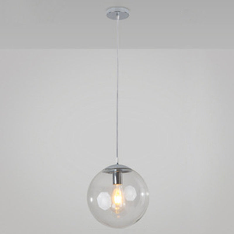 Restaurant Pendant Lighting Fixture Minimalist Style Pendant Ceiling Light with Orb Glass Shade