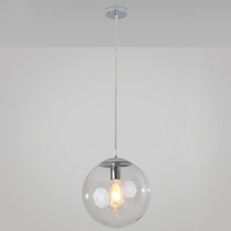 Restaurant Pendant Lighting Fixture Minimalist Style Pendant Ceiling Light with Orb Glass Shade
