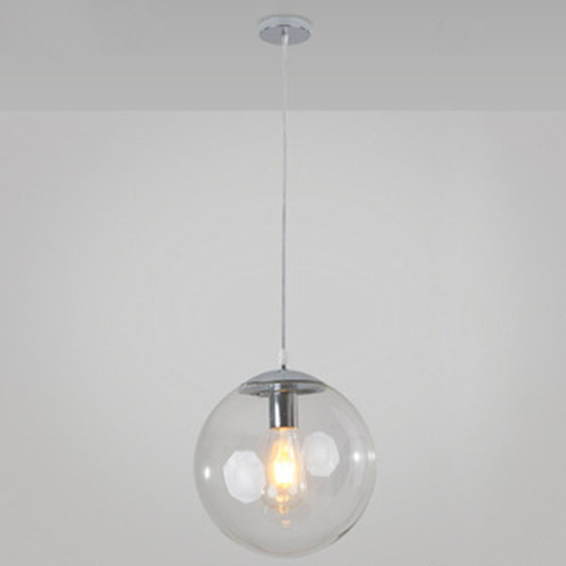 Restaurant Pendant Lighting Fixture Minimalist Style Pendant Ceiling Light with Orb Glass Shade