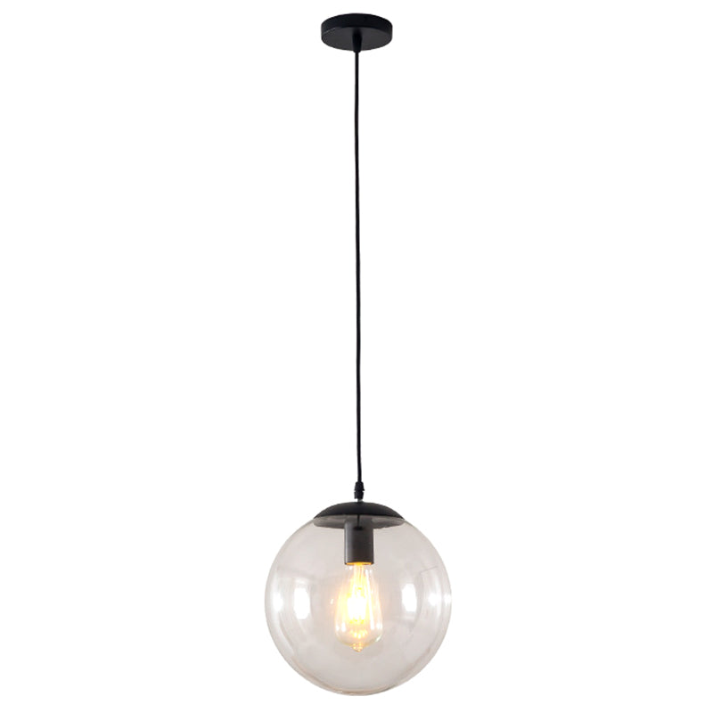 Restaurant Pendant Lighting Fixture Minimalist Style Pendant Ceiling Light with Orb Glass Shade