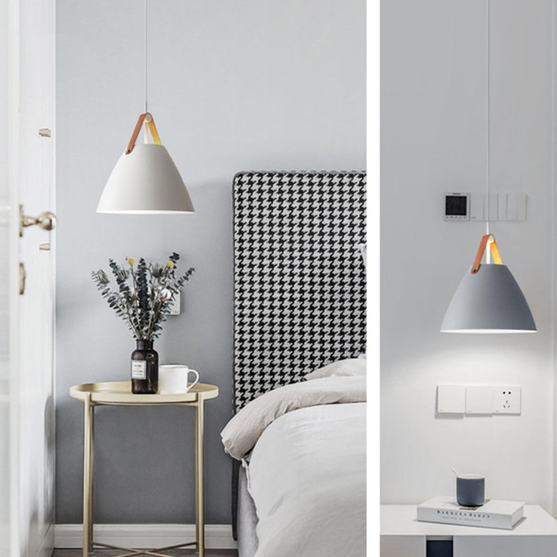 Apparecchio conico a ciondolo a ciondolo lampada a sospensione in metallo minimalista per sala da pranzo