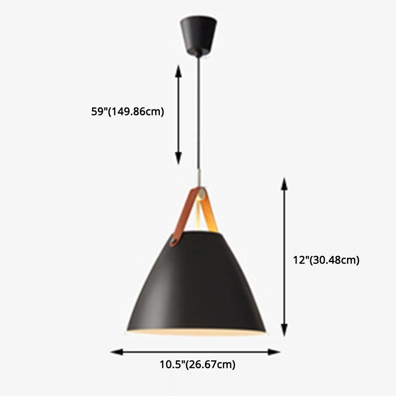 Apparecchio conico a ciondolo a ciondolo lampada a sospensione in metallo minimalista per sala da pranzo