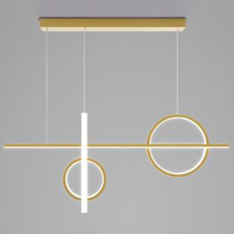 LED Parlour Pendant Lighting Fixture Contemporary Ceiling Suspension Lamp with Lines Acrylic Shade