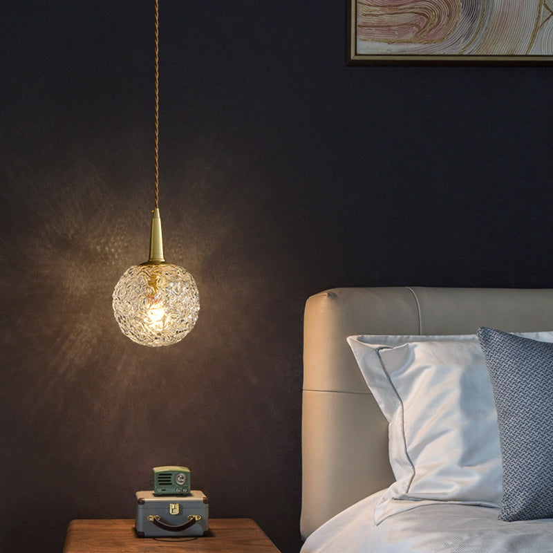 Crystal Spherical Pendant Ceiling Light Modern Style Gold Ceiling Suspension Lamp