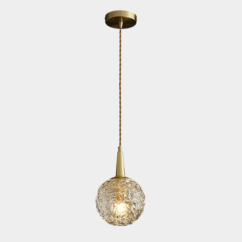 Crystal Spherical Pendant Ceiling Light Modern Style Gold Ceiling Suspension Lamp