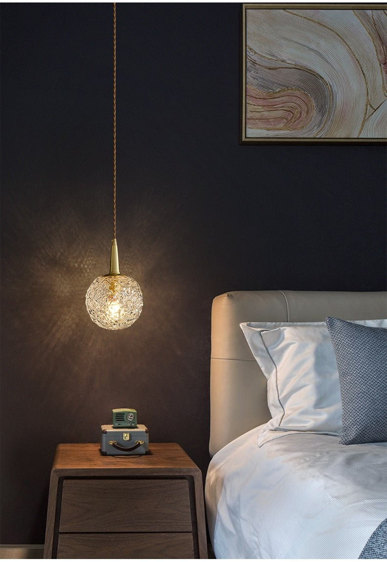 Crystal Spherical Pendant Ceiling Light Modern Style Gold Ceiling Suspension Lamp