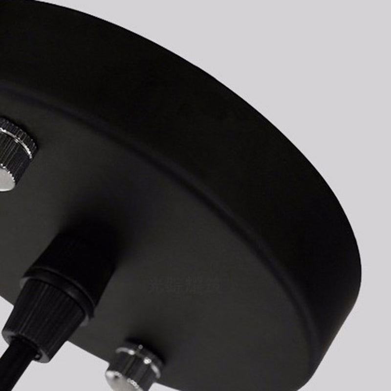 Pendant Lighting Fixture Industrial Style Dinning Room Hanging Ceiling Light with Fish Metal Shade in Black