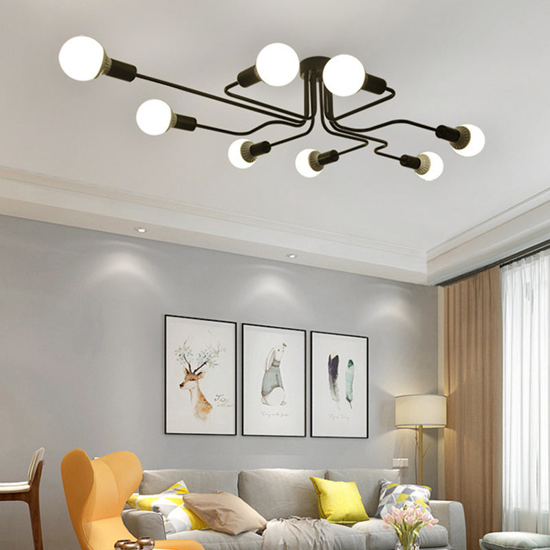 Metalen hanglamp in pistoolvorm, industriële stijl, hanglamp voor woonkamer in zwart