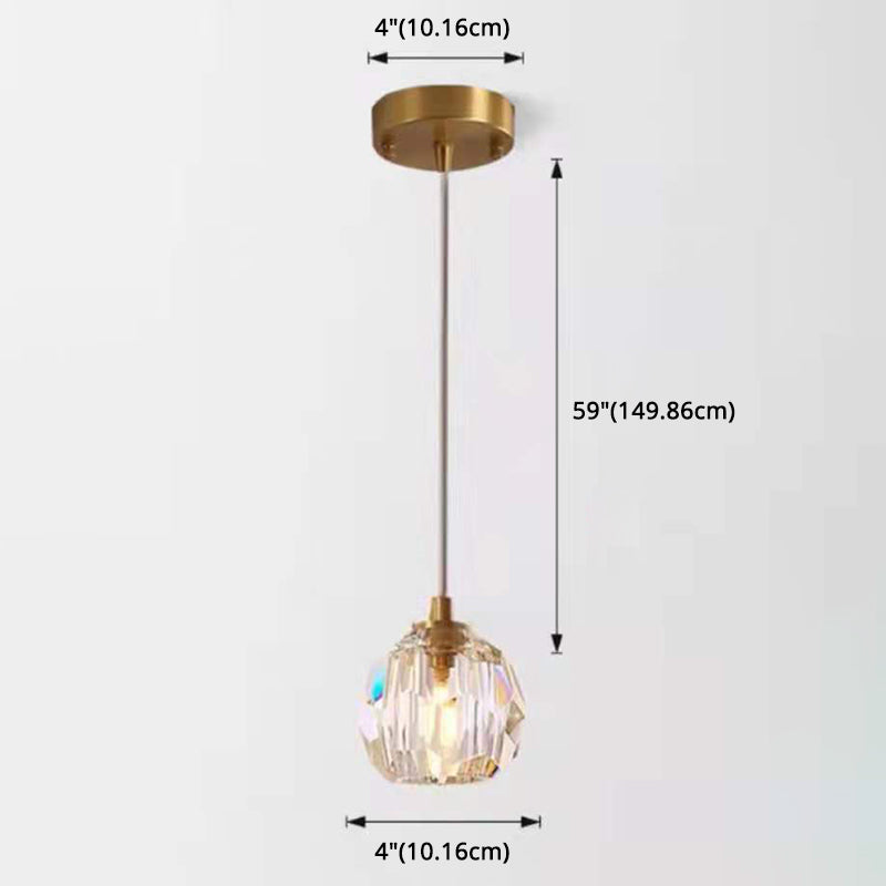 Fun a sospensione a sospensione a sospensione oro, illuminazione a sospensione con cristallo contemporaneo