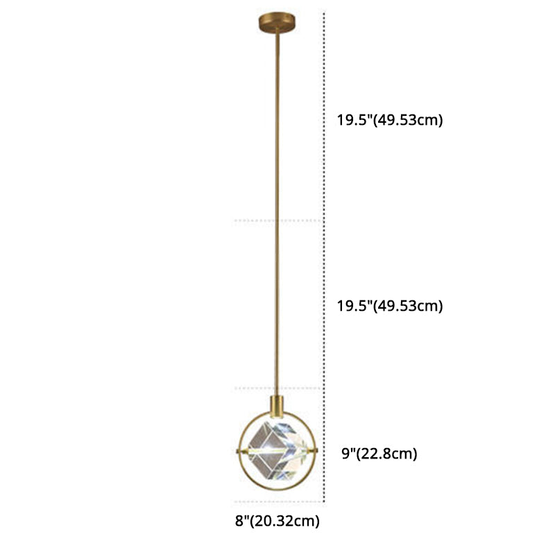Cristal cubique suspendu plafonnier style moderne LED Gold Éclairage en suspension