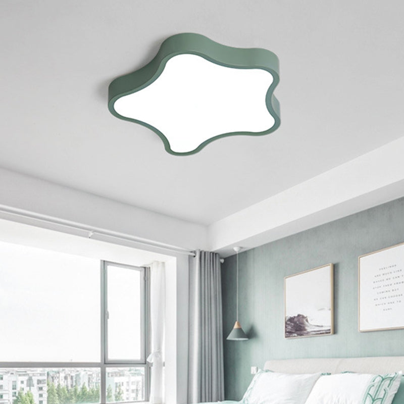 Star Shape Flushmount Light Minimalism Acrylic LED Bedroom Flush Mount Ceiling Lighting Fixture