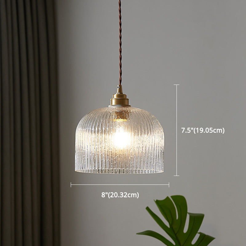 Pendentif de style minimaliste Éclairage à dôme transparent suspension avec une teinte en verre