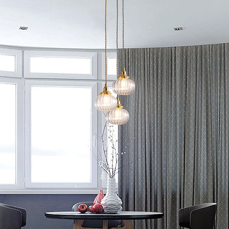 Salle ronde pendentif luminaire en verre de style contemporain de style suspendu en or