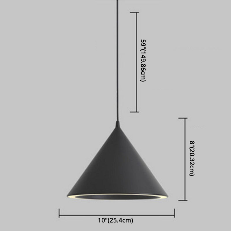 Conical Pendant Lighting Fixture Minimalist Style LED Metal Hanging Ceiling Light