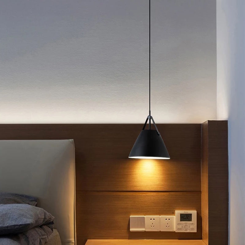 Metal Conical Suspension Pendant Minimalist Style Pendant Ceiling Light for Living Room