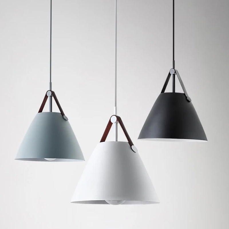 Metal Conical Suspension Pendant Minimalist Style Pendant Ceiling Light for Living Room