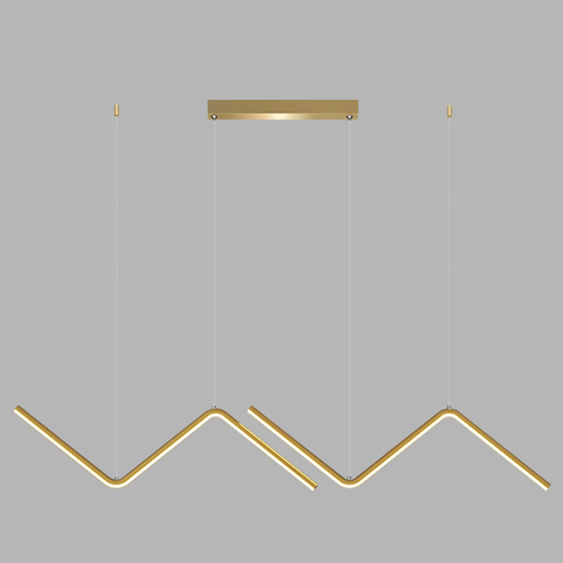 Zigzag Pendant Lighting Fixture Contemporary Style LED Metal Suspended Lighting Fixture