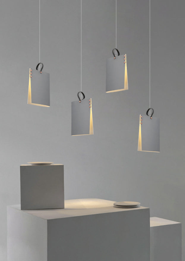 Rectangle Pendant Light Fixture Modern Style Metal Dinning Room Suspension Pendant