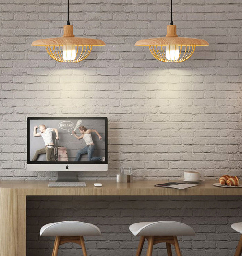 Stile moderno a sospensione a ciondolo a filo lampada gabbia giù per il ciondolo di illuminazione con tonalità metallica