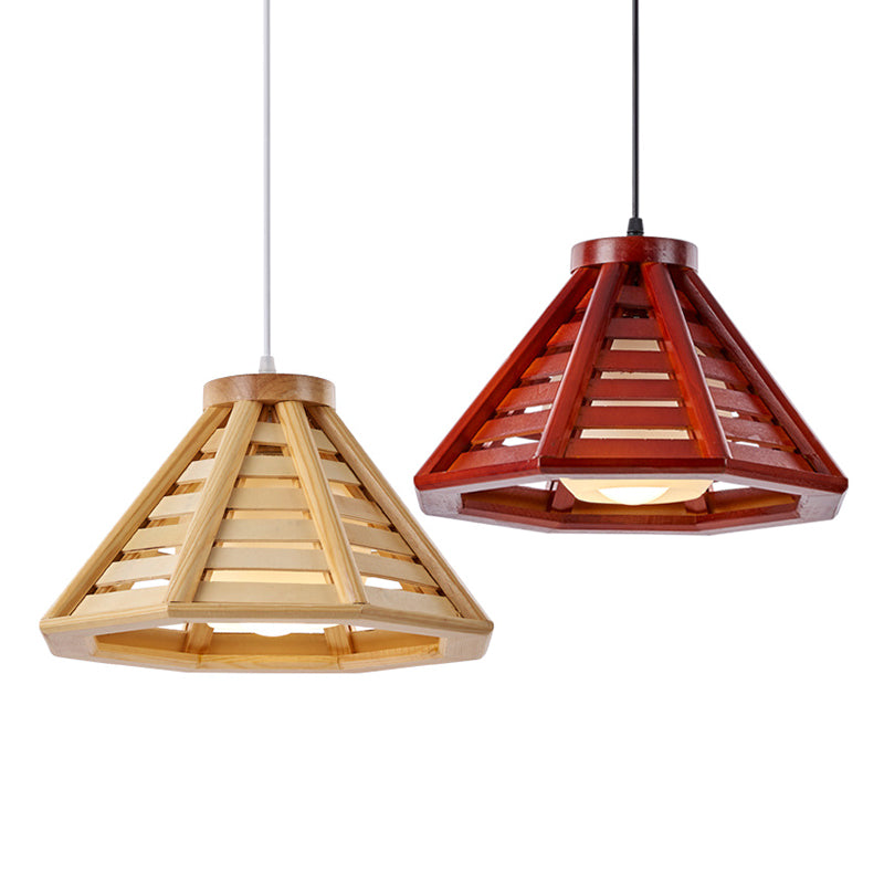 Moderne stijl hanglampverlichting bevestiging conische hanglamp met hout tint
