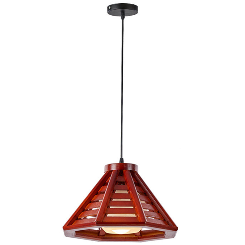 Moderne stijl hanglampverlichting bevestiging conische hanglamp met hout tint