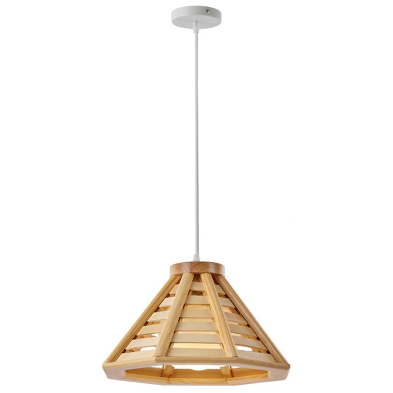 Moderne stijl hanglampverlichting bevestiging conische hanglamp met hout tint