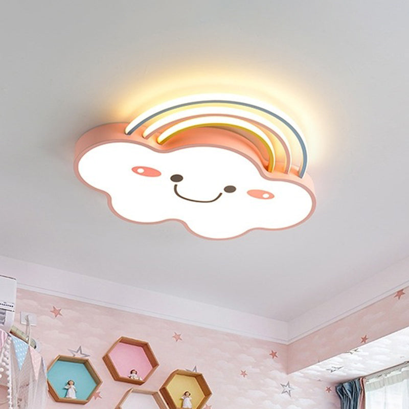 Rose Rainbow et Cloud Flushmount Light LED Contemporaine Acrylique Flushmount Ceiling Lamp
