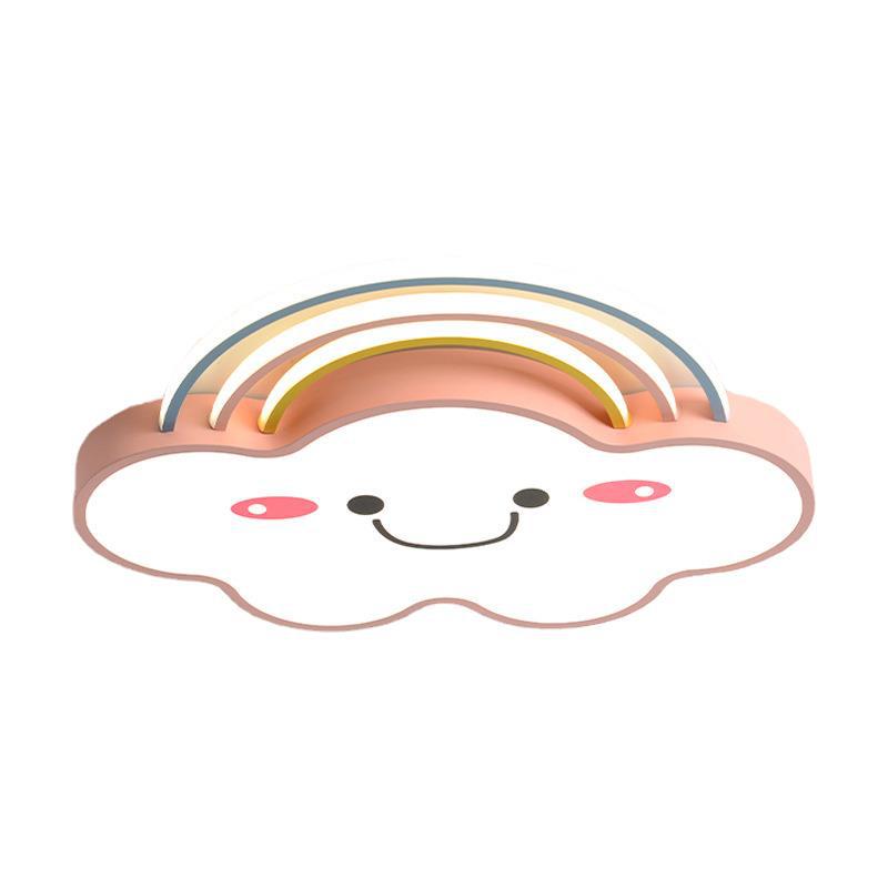 Rose Rainbow et Cloud Flushmount Light LED Contemporaine Acrylique Flushmount Ceiling Lamp
