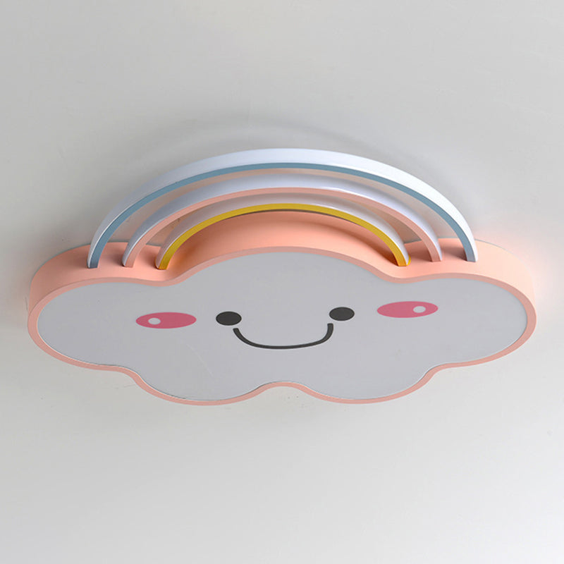 Rose Rainbow et Cloud Flushmount Light LED Contemporaine Acrylique Flushmount Ceiling Lamp