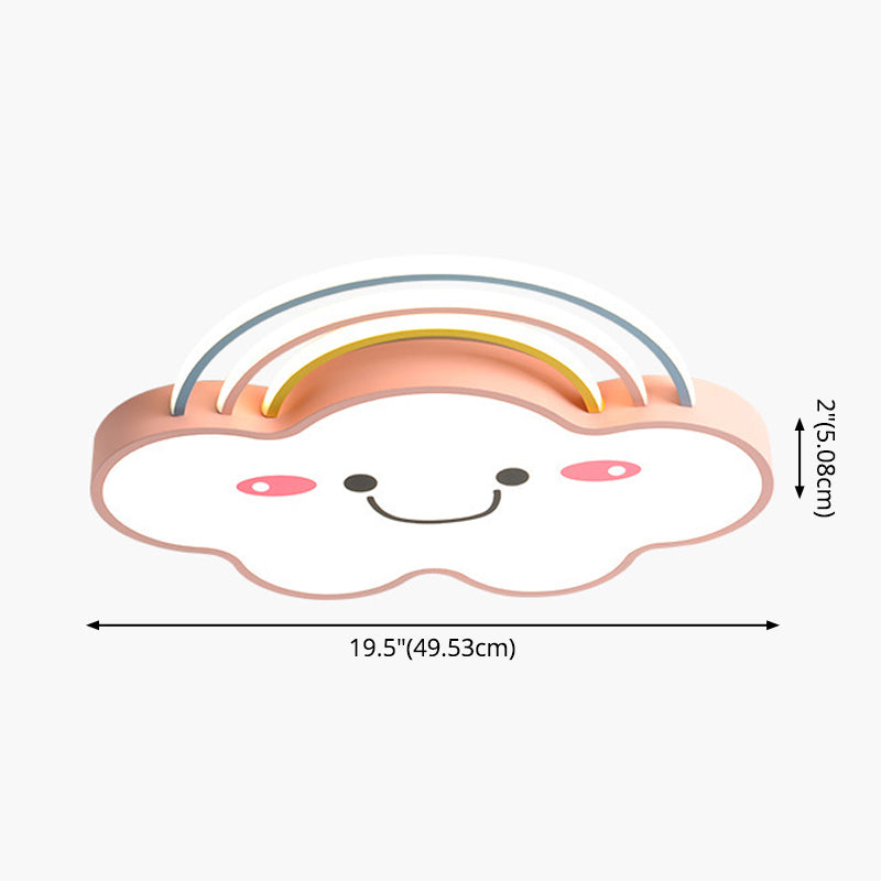 Rose Rainbow et Cloud Flushmount Light LED Contemporaine Acrylique Flushmount Ceiling Lamp