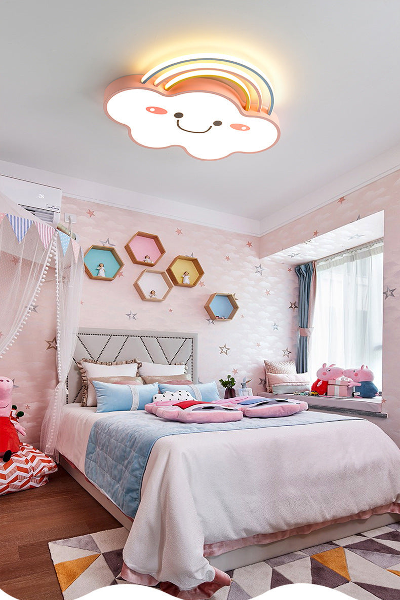 Rose Rainbow et Cloud Flushmount Light LED Contemporaine Acrylique Flushmount Ceiling Lamp