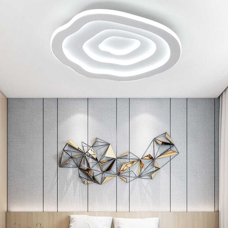 Lámpara empotrada de acrílico LED minimalista, accesorio de iluminación de techo con montaje empotrado de flor blanca