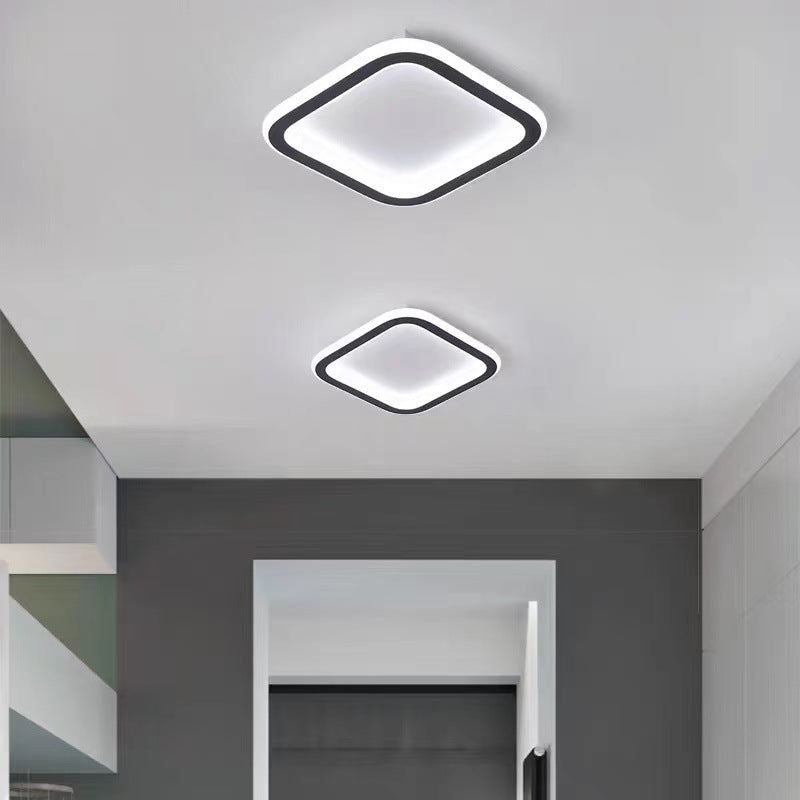 Geometrische Deckeneinbauleuchte aus Metall, moderne LED-Deckenleuchte in Schwarz