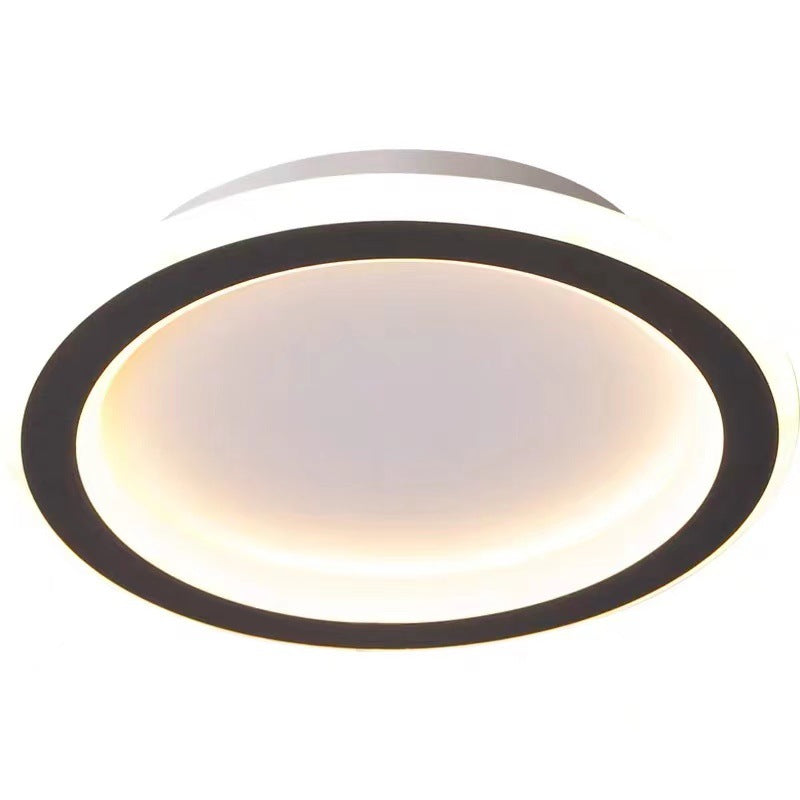 Metal Geometric Flush Mount Ceiling Fixture Modern LED Ceiling Mounted Light in Black