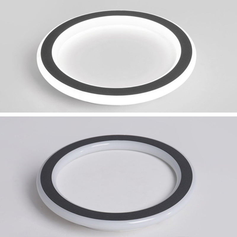 Metal Geometric Flush Mount Ceiling Fixture Modern LED Ceiling Mounted Light in Black