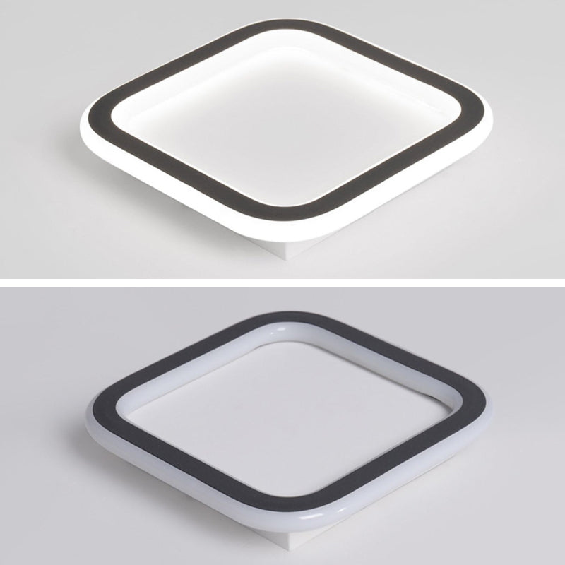 Geometrische Deckeneinbauleuchte aus Metall, moderne LED-Deckenleuchte in Schwarz