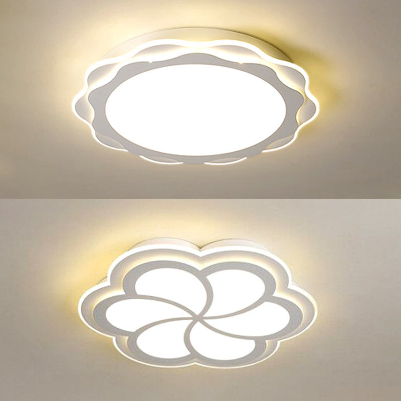 Einfachheit LED-Unterputzleuchte Weiß Petal in der Nähe von Deckenbeleuchtung mit Acrylatschatten