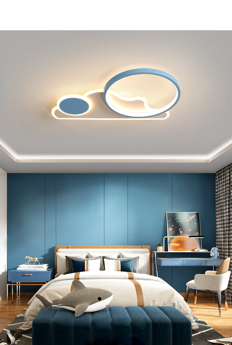 Cloud and Circle Bedroom Flush Ceiling Light Fixture Acrylic LED Simplicity Ceiling Mounted Fixture