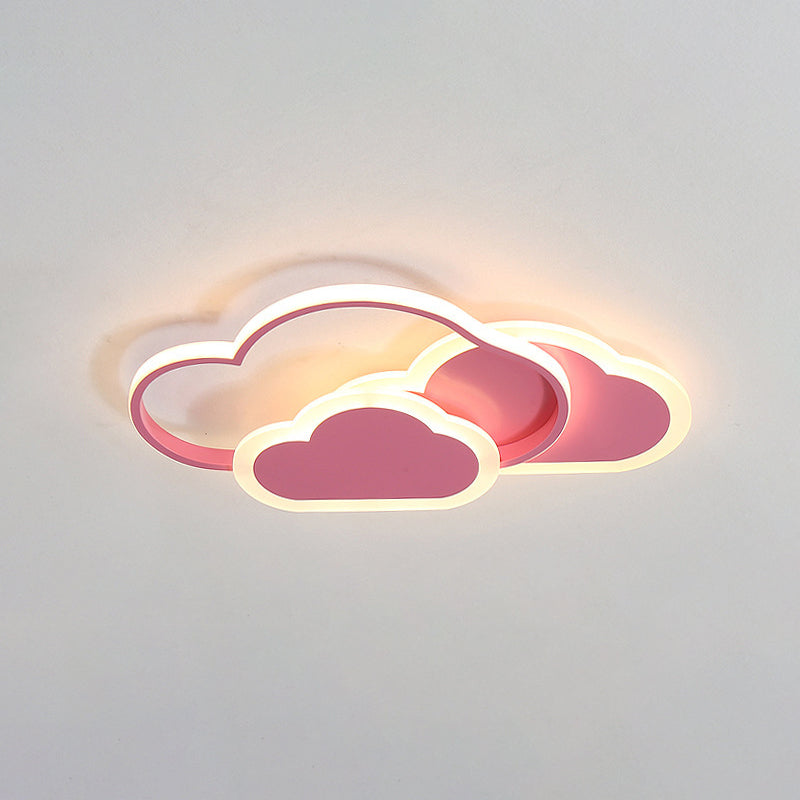 Clouds Acrylic Ceiling Mount Light Fixture Minimalism LED Close To Ceiling Lamp