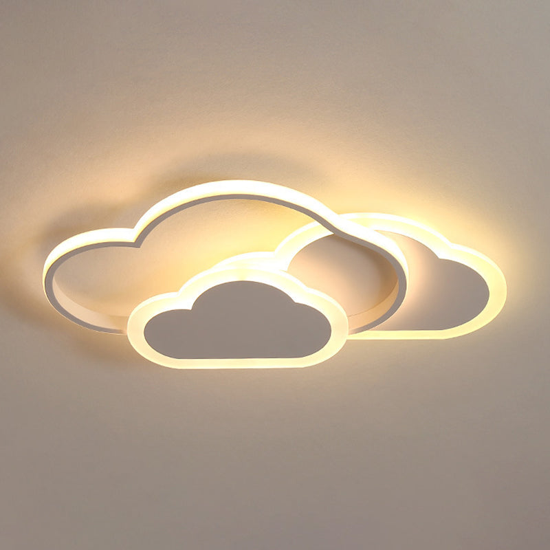 Clouds Acrylic Ceiling Mount Light Fixture Minimalism LED Close To Ceiling Lamp