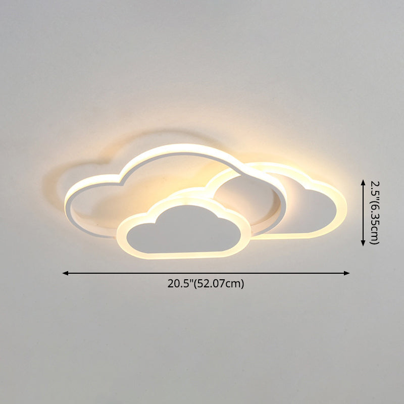 Clouds Acrylic Ceiling Mount Light Fixture Minimalism LED Close To Ceiling Lamp