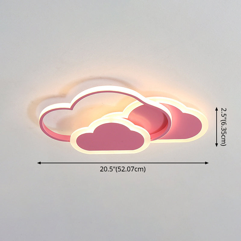 Clouds Acrylic Ceiling Mount Light Fixture Minimalism LED Close To Ceiling Lamp