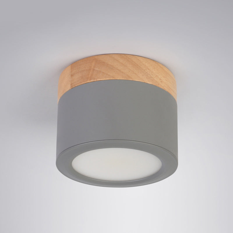 Cylinder Flush Mount Ceiling Fixture Nordic Style LED Metal Flush Ceiling Light Fixture