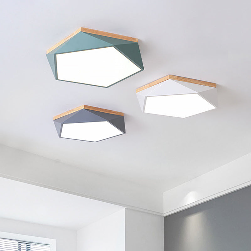 Lámpara de techo empotrada para dormitorio LED de metal de estilo moderno con iluminación empotrada del Pentágono