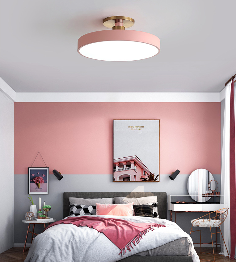Circular Ring Acrylic Semi Flush Mount Lighting Modern LED Semi Flush Ceiling Light Fixture